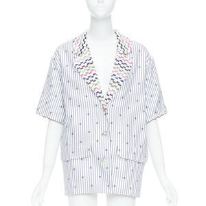 Chanel Tweed Logo Stripe Jacket